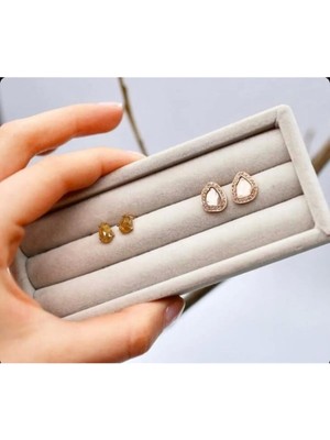 Kadife Gri Yüzük Standı, Şık ve Kullanışlı Takı Organizer