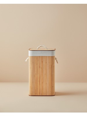 Katlanabilir Bej Çamaşır Sepeti, Pratik ve Şık Saklama Çözümü