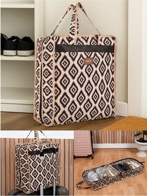 6 Bölmeli Desenli Seyahat Valizi, Hafif ve Şık Tasarım