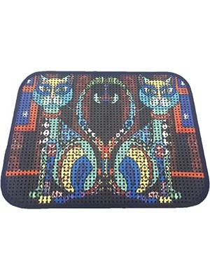 MarkEntegra Elekli Desenli Kedi Tuvalet Önü Paspası, 60X45 cm