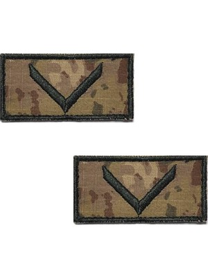 Çukurova Ütü Onbaşı Gögüs Tişort Minyatür 3,5cm x 7cm Cırtlı 2 Adet Rütbe (Kara Kuvvetleri Yeni Kamuflaj )