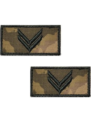 Çukurova Ütü Çavuş Gögüs Tişort Minyatür 3,5cm x 7cm Cırtlı 2 Adet Rütbe (Kara Kuvvetleri Yeni Kamuflaj )