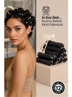 Marsilyan Saç Bigudisi - 12 Li Saç Bukle Şekillendirme Seti - Lastikli - Ömürlük Şekill - MCT9235-3350