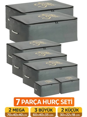 7 Parça Hurç Organizer Seti, Antrasit, Baza Altı ve Dolap Içi Düzenleyici