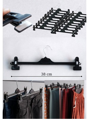 20'li Plastik Pantolon ve Etek Askısı Seti, Pratik ve Şık Organizatör