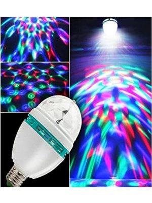 MarkEntegra Renkli LED Döner Başlıklı Disko Ampul - E27 Fişli