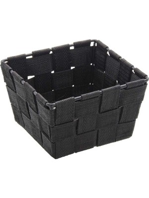 Çok Amaçlı Kare Sepet, Banyo ve Mutfak Organizer, Siyah, Adria Mini