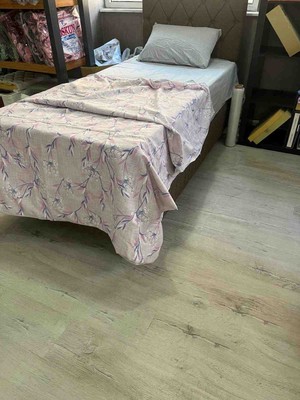 Çiçek Desenli Mavi ve Pembe Tek Kişilik Nevresim Takımı