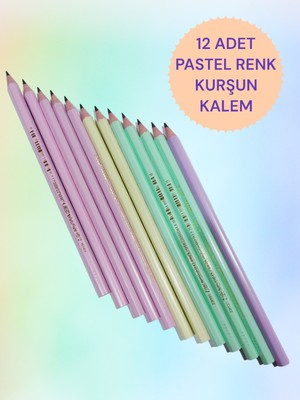 Belirtilmemiş 12 Adet Pastel Renk Kurşun Kalem