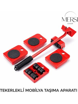 Mersi Shop Tekerlekli Mobilya Taşıma Aparatı Seti – Ağır Eşya Kaldırma ve Taşıma Aparatı 150 kg