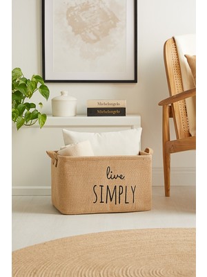 Katlanabilir Jüt Çamaşır ve Oyuncak Organizer, Çocuk Odası Için 42X31X25