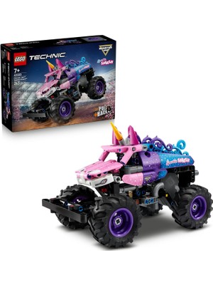 LEGO Technic Monster Jam Sparkle Smash Çek–bırak 42220 – 7 Yaş ve Üzeri Çocuklar Için Işıltılı Yıldızlar ve At Boynuzu Gibi Detaylar Içeren Canavar Kamyon Oyuncak Yapım Seti, Hediye