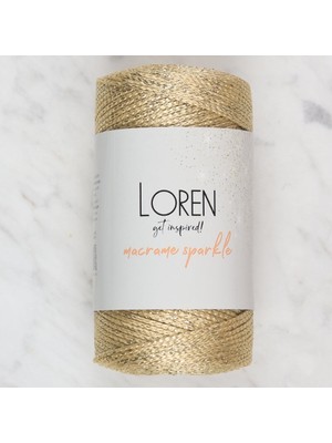 Karahanbey Macrame Sparkle Simli Altın Sarısı El Örgü I