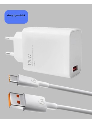 120 Watt Hızlı Şarj Adaptörü Samsung S20 S21 S22 S23 Uyumlu - Lisinya