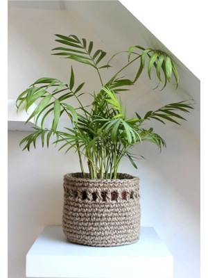 El Örgüsü Jüt Saksı Sepeti, Mutfak ve Dekorasyon Için Doğal Tasarım