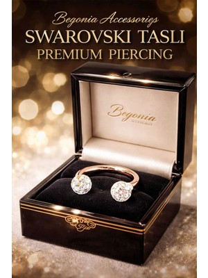 Begonia Accessories 316L Cerrahi Çelik Rose Gold Halka Şambala Helix, Septum, Tragus, Labret Rose Piercing