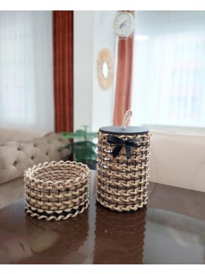 Mini Hasır Sepet Seti, Dekoratif ve Pratik Saklama Çözümü