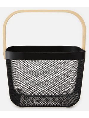 Şık Siyah Metal Sepet, Dayanıklı ve Modern Tasarım