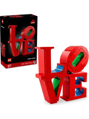 LEGO Art Love Yapım Seti 31214 – Yetişkinler Için Ofis Veya Ev Hediyesi Olabilecek Robert Indiana Heykeli Dekoratif Yapım Seti, Çiftler Için Nişan Veya Sevgililer Günü Hediye Fikri (791 Par