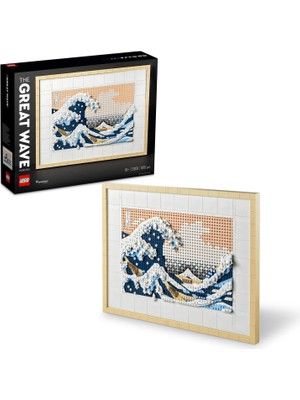 LEGO Art Hokusai Büyük Dalga 31208 – Sanatsever Yetişkinler Için Yılbaşı Hediyesi Fikri, 6 Kanvas Zemin ve Hokusai'nin Imzasını Taşıyan Bir Karo Içeren Yaratıcı Model Yapım Seti (18