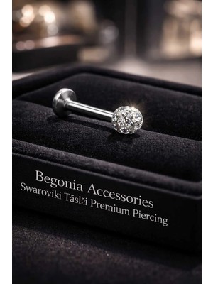 Begonia Accessories Antialerjik 316L Cerrahi Çelik Şambala Helix,septum,tragus,labret Piercing 1 Adet