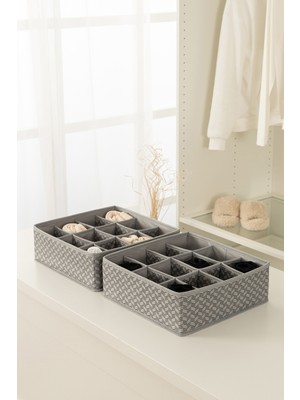 Gri Çocuk Odası Dolap Çekmece Organizer, Çorap ve Petek Düzenleyici