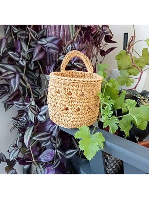 Hasır Saksı Sepeti, Dekoratif Sunum ve Mutfak, Banyo, Salon Için