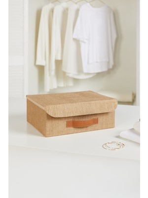 Jüt Kapaklı Dolap Çekmece Içi Takı ve Saklama Kutusu 30X23X11