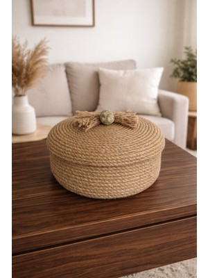 El Yapımı Çok Amaçlı Hasır Sepet, Şık ve Dayanıklı Dekoratif Ürün