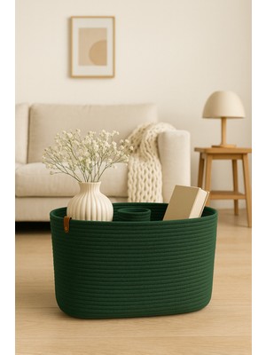 Şık Dikdörtgen Jüt Görünümlü Düzenleyici Sepet, 35X25X25 cm