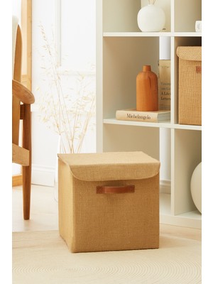 Katlanabilir Jüt Dolap Içi Çamaşır ve Oyuncak Saklama Kutusu 30X30X30