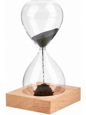 Kaia Life Mıknatıslı Cam Kum Saati – Dekoratif Metal Tabanlı, Manyetik Kum Akışlı Masaüstü Zaman Ölçer