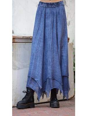 Fibula Otantik ve Bohem Standart Beden Bel Lastikli% Yüz Pamuk Astarlı Etek 36-38-40-42-44 Bedelere Olur