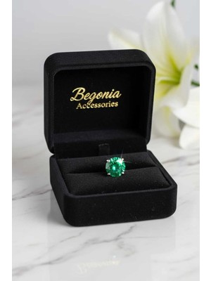 Begonia Accessories 925 Ayar Gümüş Yeşil Zirkon Tek Taş Küpe – Unisex Pimli | Alerji Yapmaz | 1 Adet (Çift Değil)