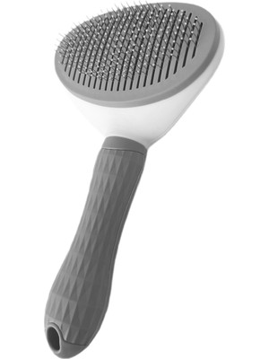 SHC4200 Karamel Kendini Temizleyen Tuşlu Kedi Köpek Tarağı Gri 10 x 20 cm