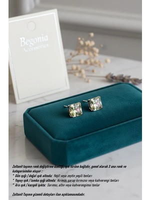 Begonia Accessories 925 Ayar Gümüş Kare Kesim Zultanit Erkek Küpe – Renk Değiştiren Tek Taş 1 Çift | Minimal, Şık,hediye