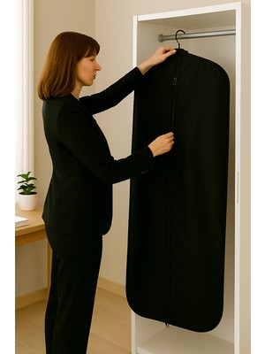 5 Adet Siyah Tela Abiye Elbise Kılıfı Gamboç 60X160 Uzun Boy