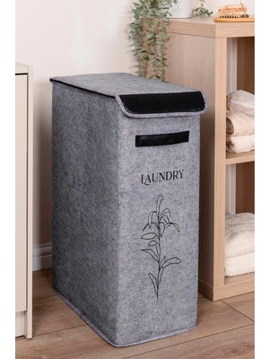 Katlanabilir Derili Çamaşır Sepeti, Kompakt ve Dayanıklı 25X40X60 cm