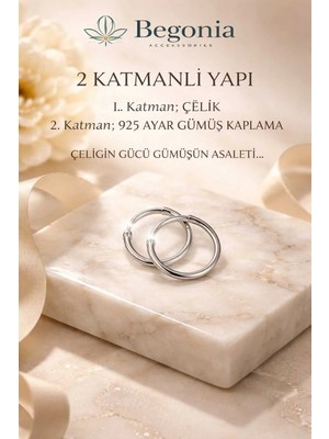 Begonia Accessories Unisex Paslanmaz Kararmaz 1 Çift Halka Küpe Seti Kadın Erkek Genç Çocuk