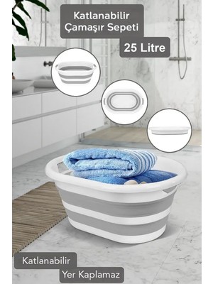 Pratik Katlanabilir Çamaşır Sepeti 54,5X39X25,5CM, Akordiyon Tasarım