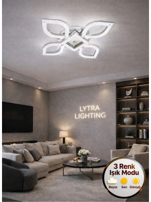 Elysium Model Gümüş Ledli 3 Renk Modu Kristal Salon Mutfak Yatak Çocuk Odası Avize