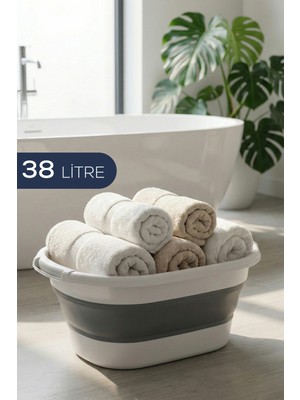 38L Katlanır Antrasit Sepet, Akordiyon Tasarım, Pratik ve Şık Kullanım