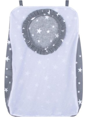 Çocuklar Için Gri Yıldız Temiz Çamaşır Torbası, Pratik ve Şık Tasarım