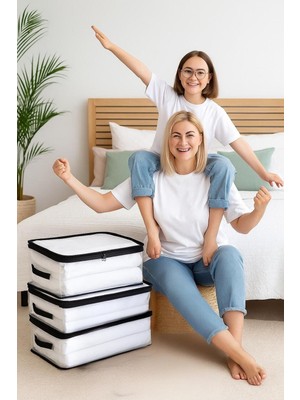 Şeffaf Büyük Boy Baza Altı Hurç Seti 60X40X22, 3'lü Paket