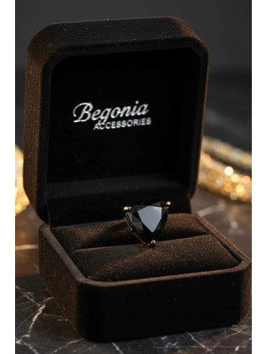 Begonia Accessories 925 Ayar Gümüş Tek Küpe Üçgen Siyah Zirkon Antialerjik Unisex Tek Taş Erkek Kadın 1 Adet