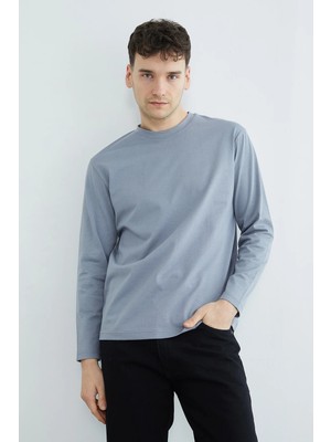 FullaModa Basic Bisiklet Yaka Sweatshirt