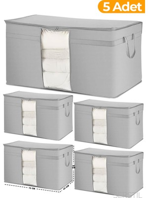 5 Adet Pencereli Yastık Yorgan Hurcu, 75X40X40 Cm, Şık ve Fonksiyonel