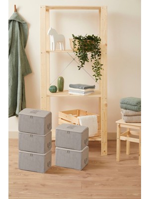 5'li Küçük Gri Baza Altı Çeyiz Hurç Organizer Seti