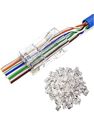 MarkEntegra Yeni Nesil Delikli Cat6 RJ45 Konnektör Utp Jack (100 Adet)