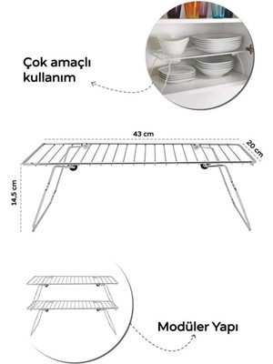 Katlanabilir Metal Dolap Içi Düzenleyici, Pratik ve Şık Saklama Çözümü
